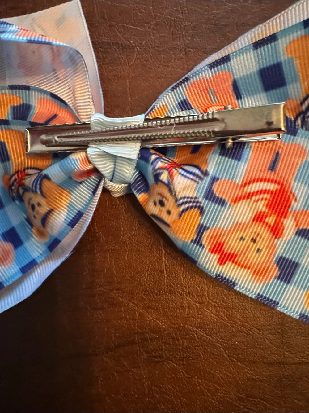 New BUNDLE of 2 Duffy the Bear Mickeys Teddy Bear Rare Bow Clips Disney Parks